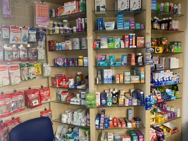Over-the-counter health products on the shelves